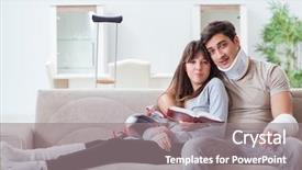  Presentation with broken home - Colorful slide deck enhanced with injured family of wife backdrop and a gray colored foreground