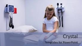  Presentation with hospital bed - PPT theme enhanced with injured hand sitting on stretcher background and a seafoam green colored foreground