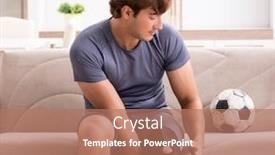  Presentation with sports injury - Cool new slides with injured-man-recovering-at-home backdrop and a coral colored foreground
