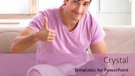  Presentation with sports injury - Theme having injured-man-recovering-at-home background and a coral colored foreground