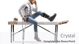  Presentation with cervical - Presentation theme enhanced with injured-man-with-an-orthopedic background and a white colored foreground