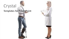  Presentation with cervical - Presentation theme consisting of injured-man-with-an-orthopedic background and a white colored foreground