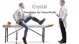  Presentation with orthopedic - Slide set with injured-man-with-an-orthopedic background and a white colored foreground