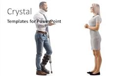  Presentation with cervical - PPT theme consisting of injured-man-with-an-orthopedic background and a white colored foreground