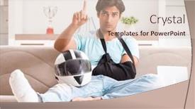  Presentation with rider - Slide set enhanced with injured-motorbike-rider-recovering background and a  colored foreground