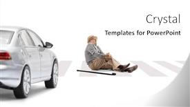  Presentation with pedestrian - Presentation design consisting of injured-pedestrian-on-a-crosswalk background and a white colored foreground