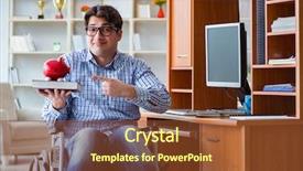  Presentation with wheelchair - Audience pleasing PPT theme consisting of injured piggy bank - disabled student studying at home backdrop and a  colored foreground