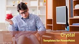  Presentation with wheelchair - Colorful slide set enhanced with injured piggy bank - disabled student studying at home backdrop and a tawny brown colored foreground