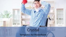  Presentation with injury - Audience pleasing PPT layouts consisting of injured piggy bank - young man suffering from injury backdrop and a teal colored foreground