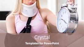  Presentation with energy efficient home - Audience pleasing slide set consisting of injured-woman-recovering-at-home backdrop and a coral colored foreground