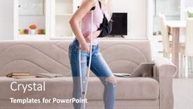  Presentation with home - Slide deck enhanced with injured-woman-recovering-at-home background and a gray colored foreground