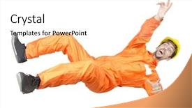  Presentation with injured skin - Amazing theme having injured worker - injured worked isolated on white backdrop and a  colored foreground