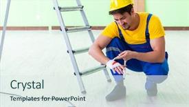  Presentation with work injury - Cool new PPT layouts with injured worker at the work backdrop and a  colored foreground