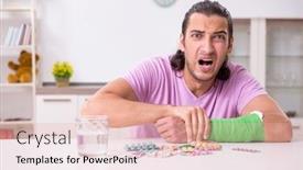  Presentation with home - Amazing theme having injured-young-man-at-home backdrop and a lemonade colored foreground