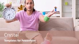  Presentation with home - Theme enhanced with injured-young-man-at-home background and a coral colored foreground