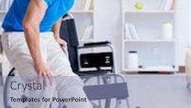  Presentation with home modiication - PPT layouts enhanced with injured-young-man-recovering background and a light blue colored foreground