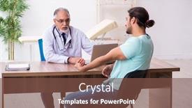  Presentation with old man - Cool new presentation with injured-young-man-visiting-old backdrop and a tawny brown colored foreground