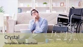  Presentation with young college student diagnosis of chlamydia - PPT theme consisting of injury research - young student studying at home background and a  colored foreground