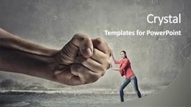  Presentation with power - Beautiful PPT theme featuring injustice - woman undergo authority power backdrop and a  colored foreground