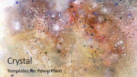  Presentation with splashing - Theme featuring ink blot - colorful background painted with aquarelle background and a coral colored foreground