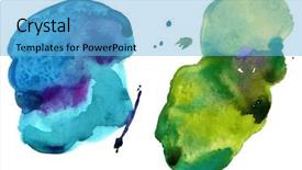  Presentation with watercolor - Slide deck consisting of ink blot - colorful watercolor stains isolated background and a  colored foreground