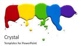  Presentation with paint white brick wall - Cool new slide deck with ink blot - paint splash isolated on white backdrop and a white colored foreground