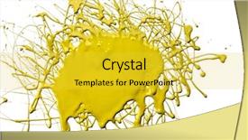  Presentation with ink blot - Audience pleasing presentation theme consisting of ink blot - splattered yellow paint over white backdrop and a yellow colored foreground