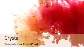  Presentation with abstract swirl - Colorful presentation theme enhanced with ink in water abstract backdrop and a coral colored foreground