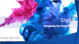  Presentation with ink - Cool new theme with ink in water abstract backdrop and a cobalt blue colored foreground