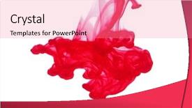  Presentation with water pollution dyes - Beautiful PPT theme featuring ink in water backdrop and a coral colored foreground