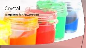  Presentation with ink - Audience pleasing slides consisting of ink paint colors pallete backdrop and a sky blue colored foreground