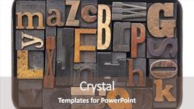  Presentation with old wood - PPT theme with ink patina - all 26 letters background and a violet colored foreground