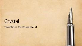  Presentation with pen ink paper - Slides consisting of ink pen and aged paper background and a lemonade colored foreground