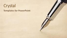  Presentation with parchment - Amazing presentation theme having ink pen and parchment background backdrop and a lemonade colored foreground