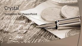  Presentation with old pen - PPT theme consisting of vintage abstract sun s rays on the wall grunge background and a yellow colored foreground.