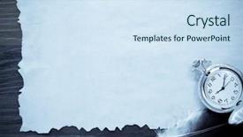  Presentation with parchment - Presentation consisting of ink pen and watch background and a sky blue colored foreground