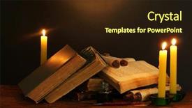  Presentation with old books pen - Audience pleasing slide set consisting of ink pen inkwell and candle backdrop and a wine colored foreground