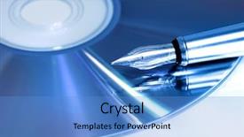  Presentation with fountain pen - Theme having ink saving - close up shot of fountain background and a  colored foreground