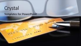  Presentation with ink - Audience pleasing PPT theme consisting of ink saving - credit card with glasses close backdrop and a light blue colored foreground
