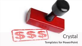  Presentation with golden dollar sign - Presentation theme enhanced with ink saving - dollar sign rubber stamp background and a  colored foreground