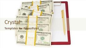  Presentation with prescription pad - Beautiful presentation featuring ink saving - stack of dollars and blank backdrop and a soft green colored foreground