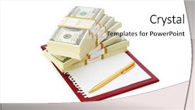  Presentation with feminine pad - Cool new presentation theme with ink saving - stack of dollars and blank backdrop and a  colored foreground