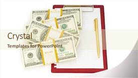  Presentation with stack - Cool new presentation with ink saving - stack of dollars and blank backdrop and a  colored foreground