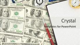  Presentation with notebook - PPT theme enhanced with ink saving - stethoscope and dollars with notebook background and a soft green colored foreground