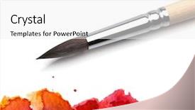  Presentation with brush - Colorful PPT layouts enhanced with ink splat - artists brush watercolor painted backdrop and a white colored foreground