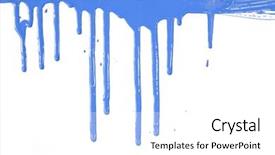 Presentation with dripping paint - Colorful presentation theme enhanced with ink splat - blue paint dripping isolated backdrop and a white colored foreground