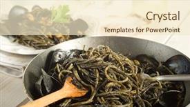  Presentation with ink - Beautiful presentation theme featuring ink squid spaghetti backdrop and a cream colored foreground