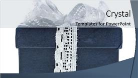  Presentation with box - Beautiful slides featuring inkling - present box with ribbon bow backdrop and a light blue colored foreground