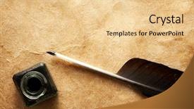  Presentation with vintage paper - Cool new presentation with beautiful woman is lying backdrop and a soft green colored foreground