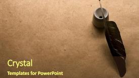 Presentation with quill pen - Audience pleasing PPT theme consisting of inkwell - quill pen on vintage paper backdrop and a tawny brown colored foreground